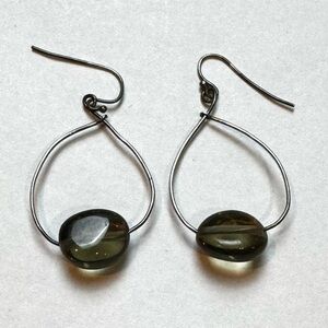 Smokey Quartz and Silver Dangle Earrings